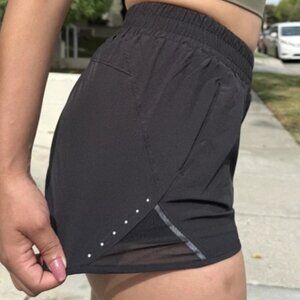 OTOS Athleisure Running Shorts 2 in One Race High Rise Dry Fit  Blk XL